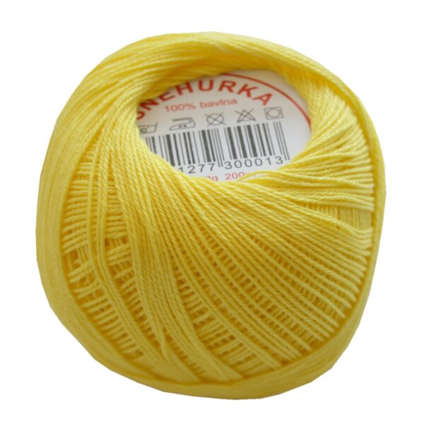 Strickgarn Häkelgarn 100 % Baumwolle SNÌHURKA 200 m gelb (1654)