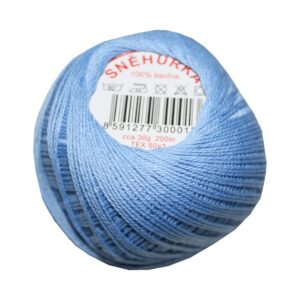 Strickgarn Häkelgarn 100 % Baumwolle SNÌHURKA 200 m hellblau (5534)