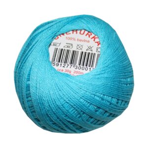Strickgarn Häkelgarn 100 % Baumwolle SNÌHURKA 200 m türkis (5744)