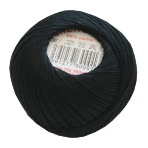 Strickgarn Häkelgarn 100 % Baumwolle SNÌHURKA 200 m schwarz (9994)