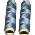 Nähmaschinen Obergarn Nähgarn Baumwolle 2 x 50m silbergrau (1004)