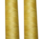 Nähmaschinen Obergarn Nähgarn Baumwolle 100 m 2 Rollen je 50 m 50/3 gelb (1078)