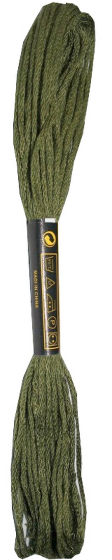 Stickgarn Mouline Stickwolle Stickfaden 8 m dunkel oliv (2043 - 3051)