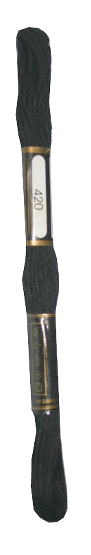 Stickgarn Mouline Stickwolle Stickfaden 8 m schwarz (2420)