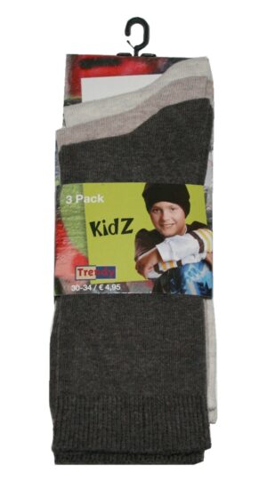 Kindersocken Socken 3 Paar Unisex Trendy Baumwolle Gr.30/34 (0014)