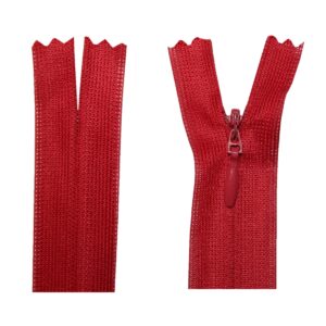 Reißverschluss 30 cm spiralformig 3 mm nicht trennbar rot (3004)