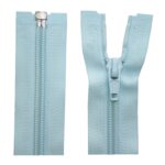 Reißverschluss 75 cm spiralförmig trennbar helllblau (7546)