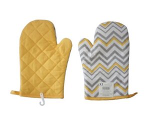 Topfhandschuh Ofenhandschuh gelb/grau (0329)