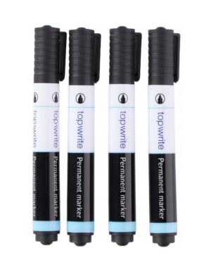 Permanent-Marker wasserfest 3mm schwarz 4 Stück (0340)