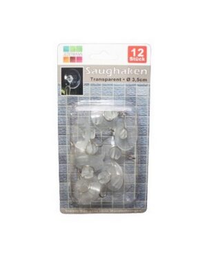 Saughaken Wandhaken Aufhänger transparent 12 Stück (0342)