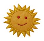 Aufnäher Bügelbild Aufbügler Sonne 65x60 mm (1093)