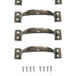 Handgriff Set Griff Bügel 10 cm verchromt 4 Stück silber (0167)