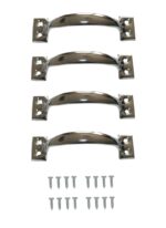 Handgriff Set Griff Bügel 10 cm verchromt 4 Stück silber (0167)