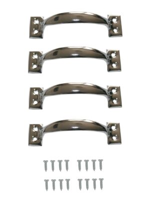 Handgriff Set Griff Bügel 10 cm verchromt 4 Stück silber (0167)