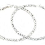 Ohrhänger Ohrring Creole silber 58 mm (0007)