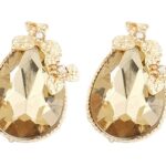 Ohrring Ohrstecker oval braun gold (0013)