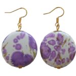 Ohrring Ohrhänger Dalmatin hängend lila (0020)