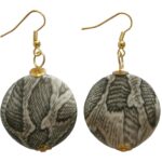 Ohrring Ohrhänger Dalmatin hängend grau schlangenhautoptik (0042)