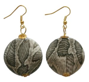 Ohrring Ohrhänger Dalmatin hängend grau schlangenhautoptik (0042)