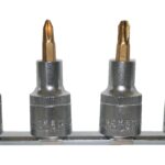 Schraubendreher Einsätze Kreuz 4-teilig 1/2 Zoll auf Steckschiene (0050)