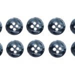 Knopf Knöpfe 12mm 4 loch anthrazit 10 Stück (0191)