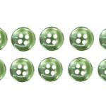 Knopf Knöpfe 12mm 4 loch hellgrün 10 Stück (0193)