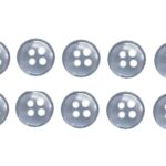 Knopf Knöpfe 12mm 4 loch hellblau 10 Stück (0194)