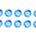 Knopf Knöpfe 12mm 4 loch blau 10 Stück (0196)