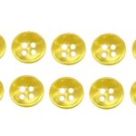 Knopf Knöpfe 12mm 4 loch gelb 10 Stück (0197)
