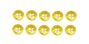 Knopf Knöpfe 12mm 4 loch gelb 10 Stück (0197)