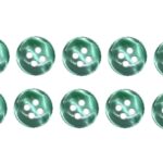 Knopf Knöpfe 12mm 4 loch grün 10 Stück (0200)