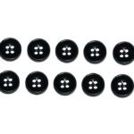 Knopf Knöpfe 10mm 4 loch schwarz 10 Stück (0201)