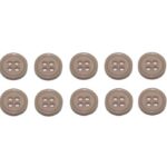 Knopf Knöpfe 10mm 4 loch beige 10 Stück (0203)