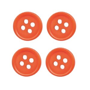 Knopf Knöpfe 20mm 4 loch mandarine 4 Stück (0206)