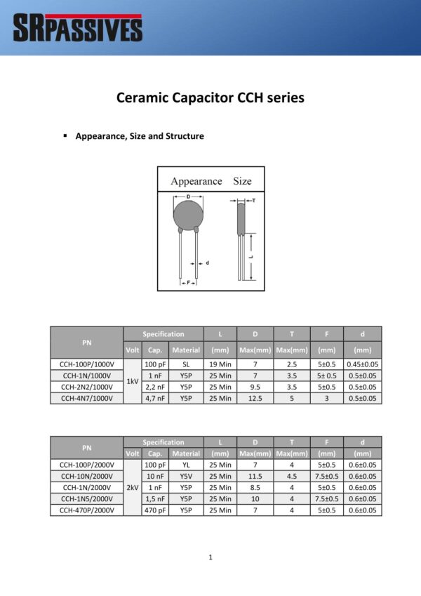 Keramikkondensator Keramik Kondensator 10pF 1000V 5 Stück (30014)