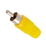 Cinchstecker Kunststoff gelb Lötanschluss ohne Knickschutz (0006)