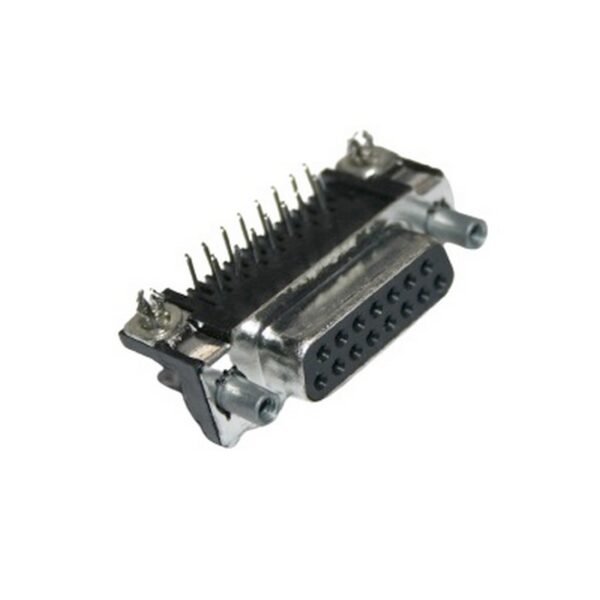 D-Sub Stecker 15 polig 90° zweireihig Buchse Printmontage (0350)