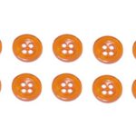 Knopf Knöpfe 11mm 4 loch orange 10 Stück (0189)