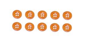 Knopf Knöpfe 11mm 4 loch orange 10 Stück (0189)