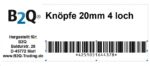 Knopf Knöpfe 20mm 4 loch gelb 4 Stück (0239)