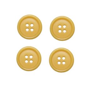 Knopf Knöpfe 20mm 4 loch gelb 4 Stück (0239)