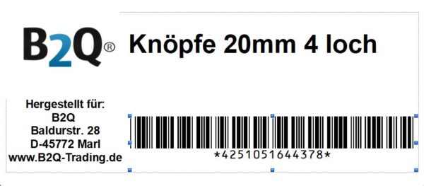 Knopf Knöpfe 20mm 4 loch rose 4 Stück (0240)