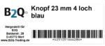 Knopf Knöpfe 23mm 4 loch blau 4 Stück (0241)