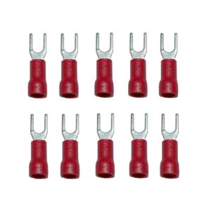 Gabelstecker Steckverbinder Stecker rot M3 1,5mm2 10 Stück (0014)