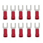 Gabelstecker Steckverbinder Stecker rot M4 10 Stück (0015)