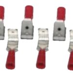 Flachsteckadapter Steckverbinder Stecker rot 6,3 mm 10 Stück (0022)