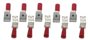 Flachsteckadapter Steckverbinder Stecker rot 6,3 mm 10 Stück (0022)