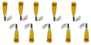 Flachsteckadapter Steckverbinder Stecker gelb 6,3mm 10 Stück (0023)