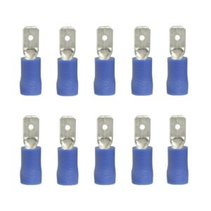 Flachstecker Steckverbinder Stecker blau 4,8mm 10 Stück (0050)