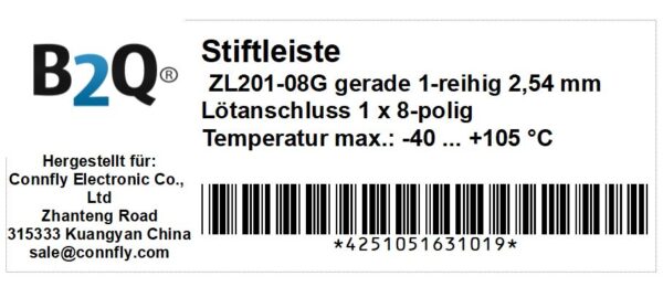Stiftleiste Leiste 8-polig gerade 2,54mm 1-reihig 4 Stück (1272)